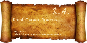 Karácson Andrea névjegykártya